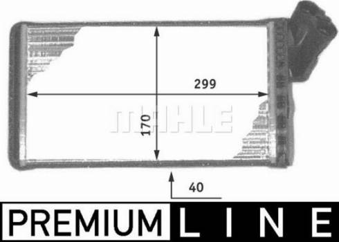 MAHLE AH 104 000P - Heat Exchanger, interior heating onlydrive.pro