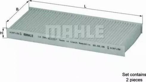 MAHLE LA 394/S - Filter, interior air onlydrive.pro