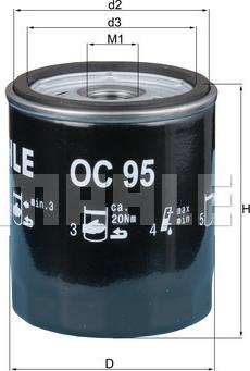 MAHLE OC 95 - Oil Filter onlydrive.pro