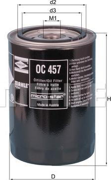 MAHLE OC 457 - Oil Filter onlydrive.pro