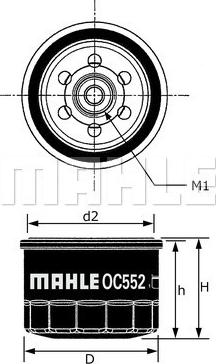 MAHLE OC 552 - Oil Filter onlydrive.pro