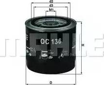MAHLE OC 136 - Oil Filter onlydrive.pro