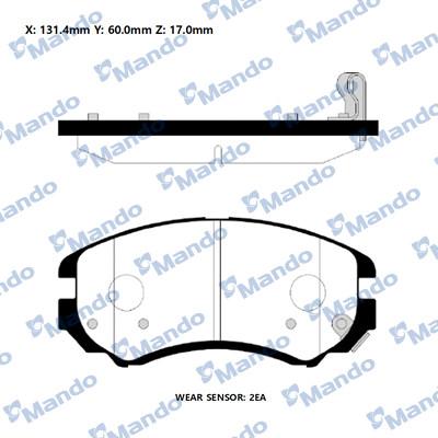 Mando RMPH23NS - Brake Pad Set, disc brake onlydrive.pro