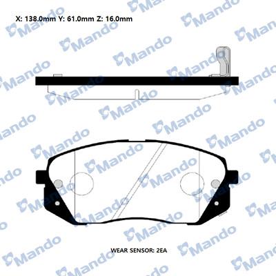 Mando RMPK34NS - Brake Pad Set, disc brake onlydrive.pro