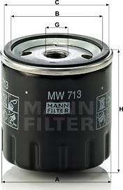 Mann-Filter MW 713 - Oil Filter onlydrive.pro