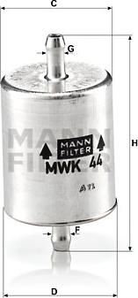 Mann-Filter MWK 44 - Fuel filter onlydrive.pro