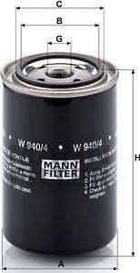 Mann-Filter W 940/4 - Масляный фильтр onlydrive.pro