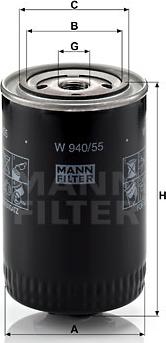 Mann-Filter W 940/55 - Alyvos filtras onlydrive.pro