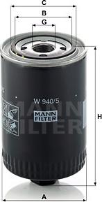 Mann-Filter W 940/5 - Масляный фильтр onlydrive.pro