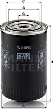 Mann-Filter W 940/66 - Eļļas filtrs onlydrive.pro