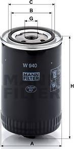 Mann-Filter W 940 (10) - Масляный фильтр onlydrive.pro