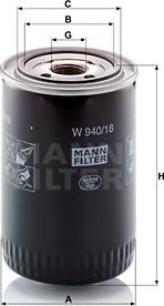 Mann-Filter W 940/18 - Oil Filter onlydrive.pro