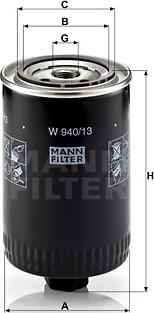 Mann-Filter W 940/13 - Масляный фильтр onlydrive.pro