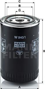 Mann-Filter W 940/1 - Alyvos filtras onlydrive.pro