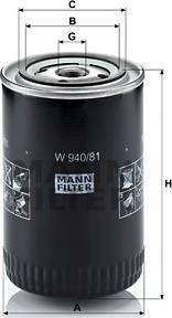 Mann-Filter W 940/81 - Масляный фильтр onlydrive.pro