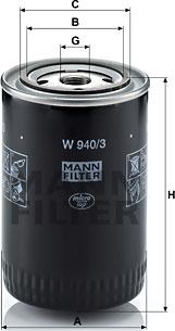 Mann-Filter W 940/3 - Масляный фильтр onlydrive.pro