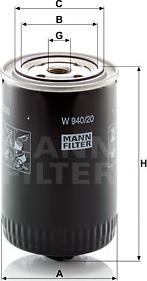 Mann-Filter W 940/20 - Alyvos filtras onlydrive.pro