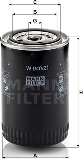 Mann-Filter W 940/21 - Alyvos filtras onlydrive.pro