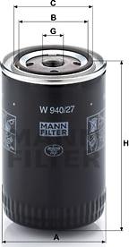 Mann-Filter W 940/27 - Масляный фильтр onlydrive.pro