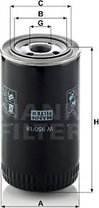 Mann-Filter W 950/18 - Oil Filter onlydrive.pro