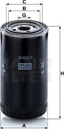 Mann-Filter W 950/17 - Oil Filter onlydrive.pro