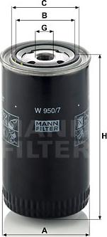 Mann-Filter W 950/7 - Alyvos filtras onlydrive.pro