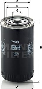 Mann-Filter W 950 - Масляный фильтр onlydrive.pro