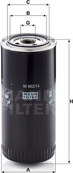 Mann-Filter W 962/14 - Alyvos filtras onlydrive.pro