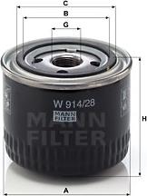 Mann-Filter W 914/28 - Eļļas filtrs onlydrive.pro