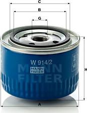 Mann-Filter W 914/2 - Oil Filter onlydrive.pro