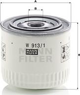 Mann-Filter W 913/1 - Oil Filter onlydrive.pro