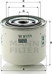 Mann-Filter W 917/1 - Масляный фильтр onlydrive.pro