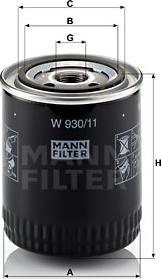 Mann-Filter W 930/11 - Öljynsuodatin onlydrive.pro