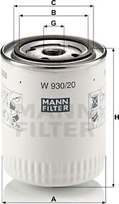 Mann-Filter W 930/20 - Oil Filter onlydrive.pro