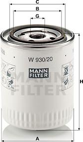 Mann-Filter W 930/20 - Eļļas filtrs onlydrive.pro