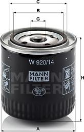 Mann-Filter W 920/14 - Oil Filter onlydrive.pro