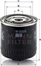 Mann-Filter W 920/8 - Alyvos filtras onlydrive.pro