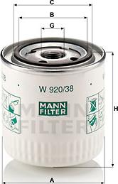 Mann-Filter W 920/38 - Eļļas filtrs onlydrive.pro