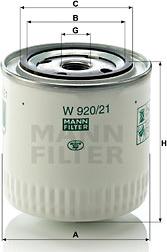 Mann-Filter W 920/21 - Масляный фильтр onlydrive.pro