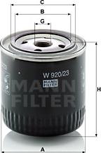 Mann-Filter W 920/23 - Масляный фильтр onlydrive.pro