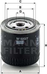 Mann-Filter W 920/7 - Масляный фильтр onlydrive.pro