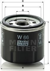 Mann-Filter W 66 - Öljynsuodatin onlydrive.pro