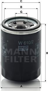 Mann-Filter W 610/2 - Eļļas filtrs onlydrive.pro