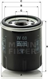 Mann-Filter W 68 - Oil Filter onlydrive.pro