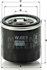 Mann-Filter W 67/1 - Oil Filter onlydrive.pro