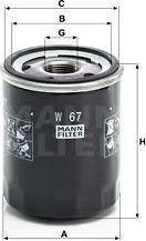 Mann-Filter W 67 - Oil Filter onlydrive.pro