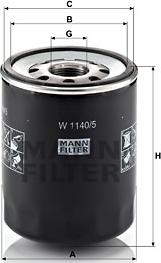 Mann-Filter W 1140/5 - Alyvos filtras onlydrive.pro