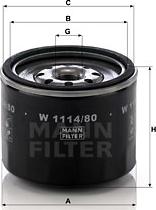 Mann-Filter W 1114/80 - Õlifilter onlydrive.pro