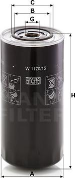 Mann-Filter W 1170/15 - Масляный фильтр onlydrive.pro