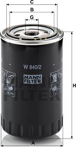 Mann-Filter W 840/2 - Oil Filter onlydrive.pro